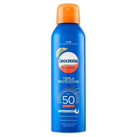 Leocrema Solare Tripla Protezione SPF 50 Alta Spray Solare Invisibile 150 ml